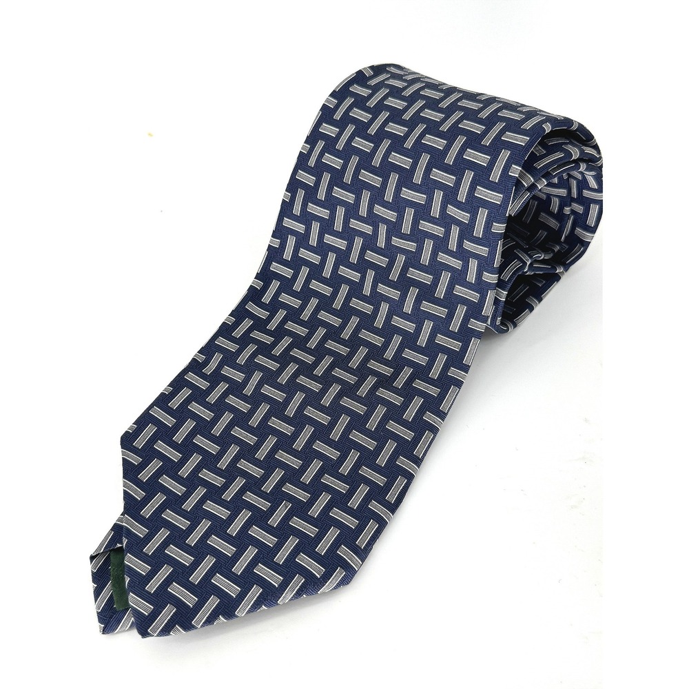 Lauren Ralph Lauren Necktie Mens 100% Silk Made in USA Preppy Blue Woven Style